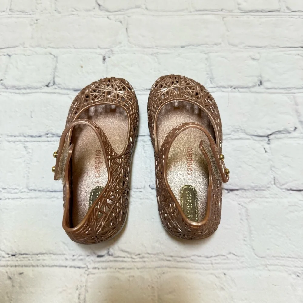 Mini Melissa + Campana Rose Gold Sandals